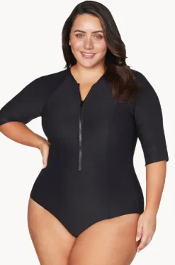 Women Artesands Plains Short Sleeve Zip Sunsuit