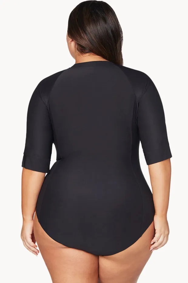 Women Artesands Plains Short Sleeve Zip Sunsuit