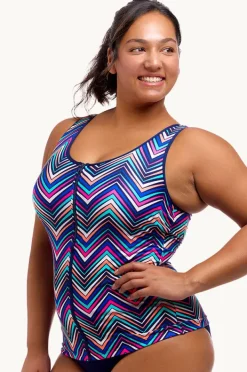 Women Funkita Point Out DD/E Cup Zip Front Tankini Separate