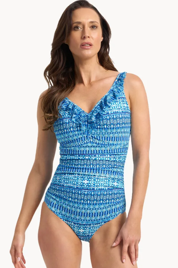 Women Jantzen Portugal Dd/e Cup Mesh Frill One Piece