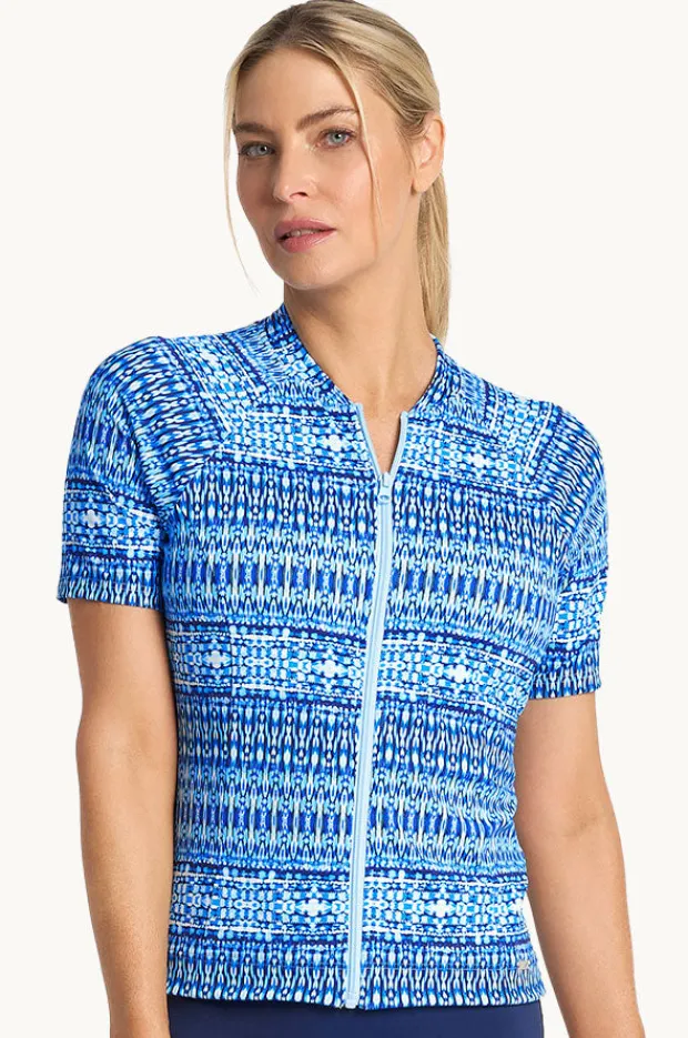 Women Jantzen Portugal Short Sleeve Suntop