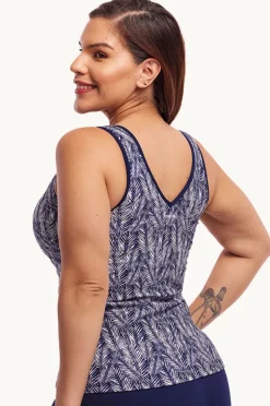 Women Funkita Pressure Palm DD/E Cup Zip Front Tankini Separate