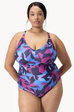 Women Speedo Printed Shaping V Neck One Piece