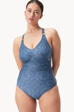 Women Speedo Printed Shaping V Neck One Piece