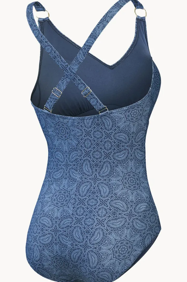 Women Speedo Printed Shaping V Neck One Piece