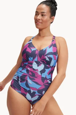 Women Speedo Printed Shaping V Neck One Piece