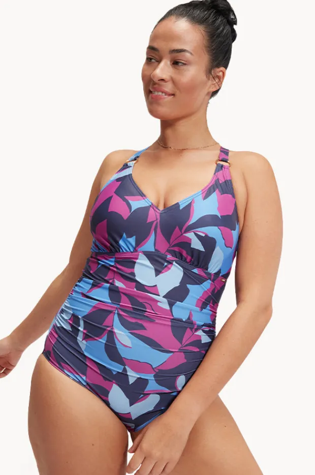 Women Speedo Printed Shaping V Neck One Piece