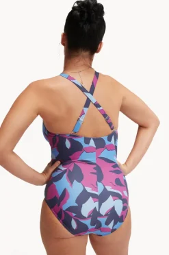 Women Speedo Printed Shaping V Neck One Piece