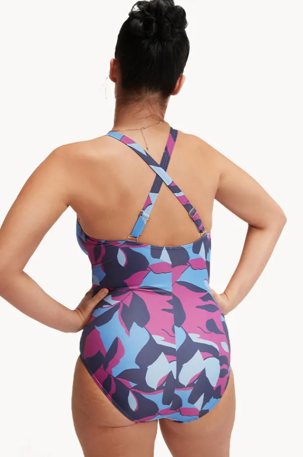 Women Speedo Printed Shaping V Neck One Piece