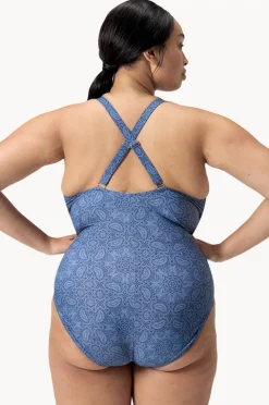 Women Speedo Printed Shaping V Neck One Piece