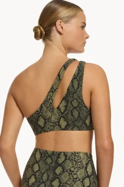 Women Jets Python Splice One Shoulder Top