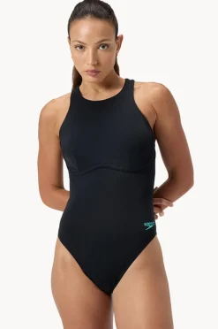 Women Speedo Racer Zip Back One Piece