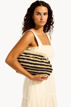 Women Seafolly Raffia Stripe Pouch Bag