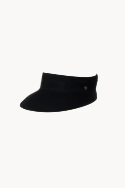 Women Cherry Red Ribbon Wide Brim Visor