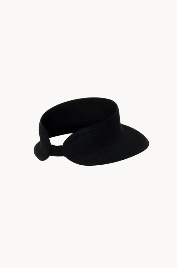 Women Cherry Red Ribbon Wide Brim Visor