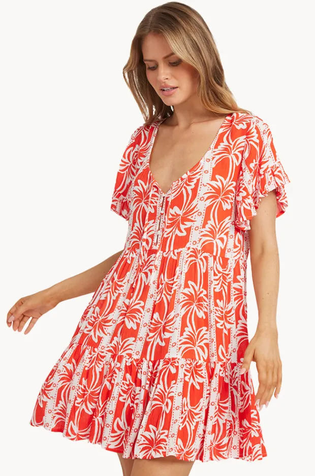 Women Billabong Row Of Palms Tie Dress