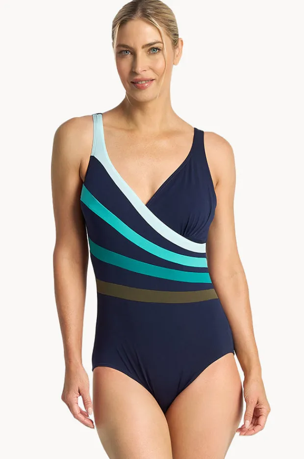Women Poolproof Rozella Fan Splice Tank One Piece