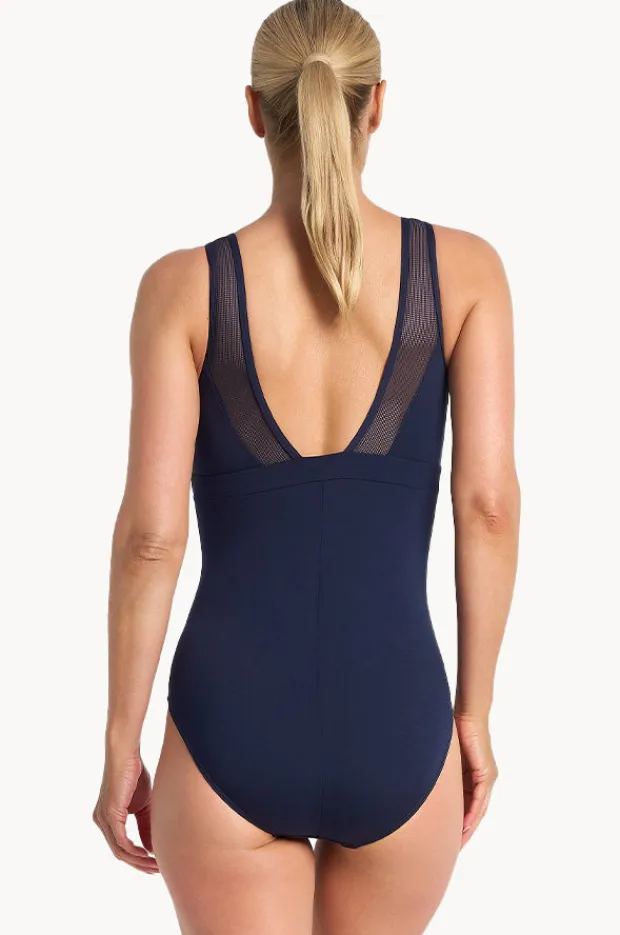 Women Poolproof Rozella Taped High Neck One Piece