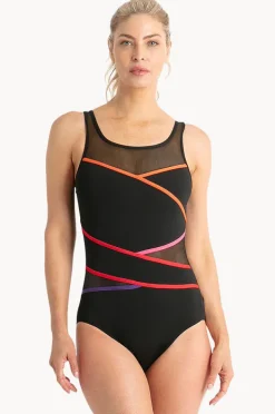 Women Poolproof Rozella Taped High Neck One Piece