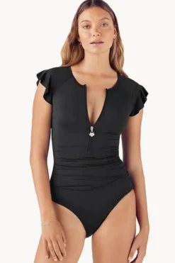 Women Sunsoaked Ruffle Sleeve Sun Suit