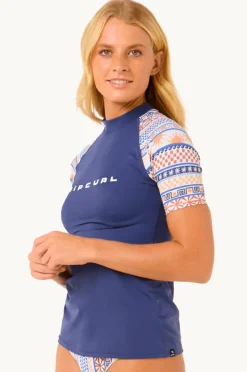 Women Rip Curl San Carlos Short Sleeve Suntop