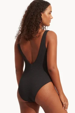 Women Seafolly Sea Dive Deep V Neck One Piece