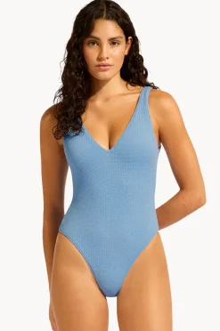 Women Seafolly Sea Dive Deep V Neck One Piece