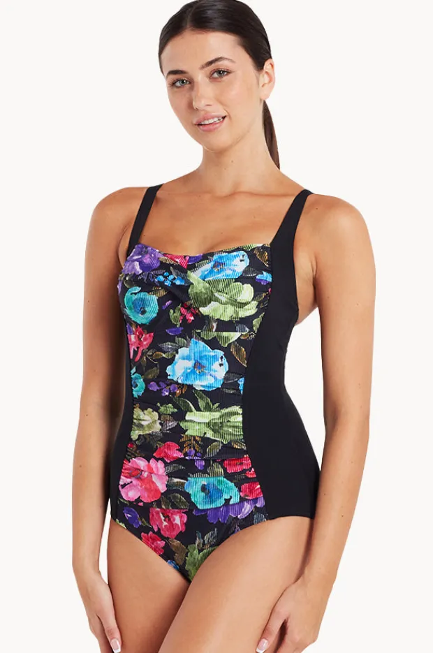 Women Zoggs Sea Velvet Ruched Front One Piece