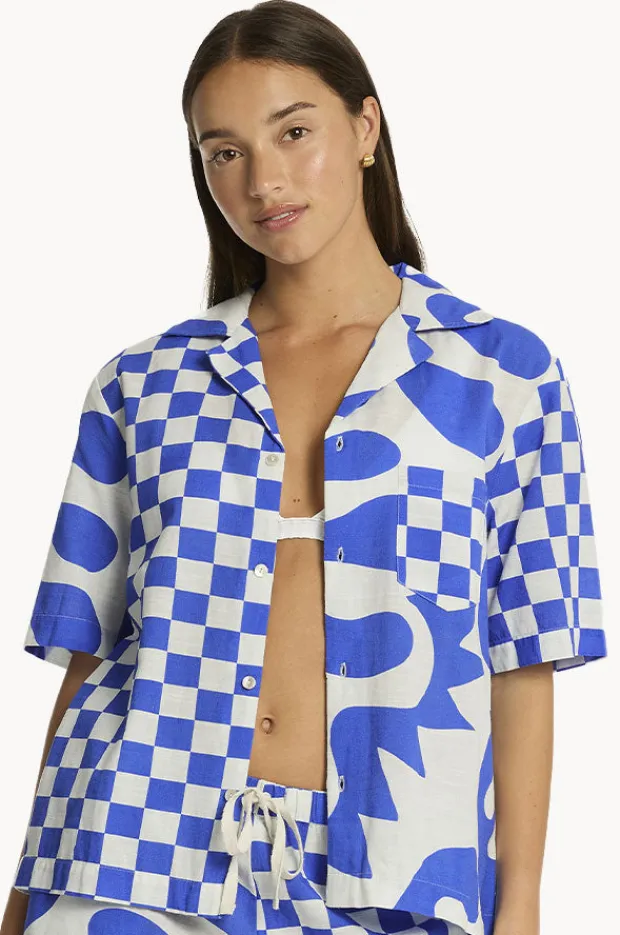 Women Sea Level Seascape Bowling Shirt