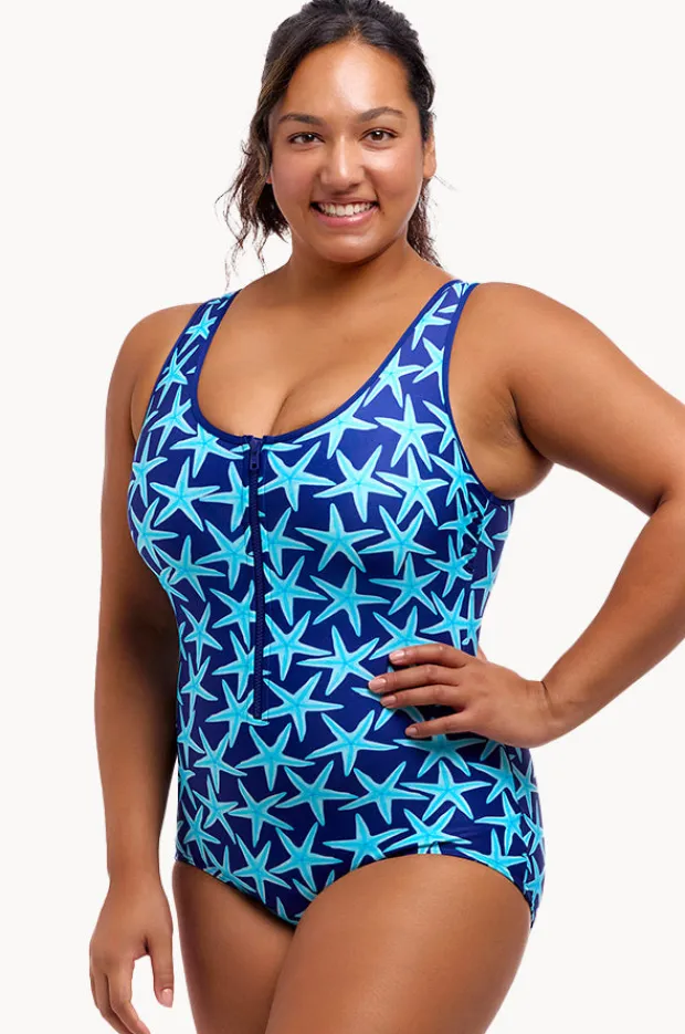 Women Funkita See Stars DD/E Cup Zip Front One Piece