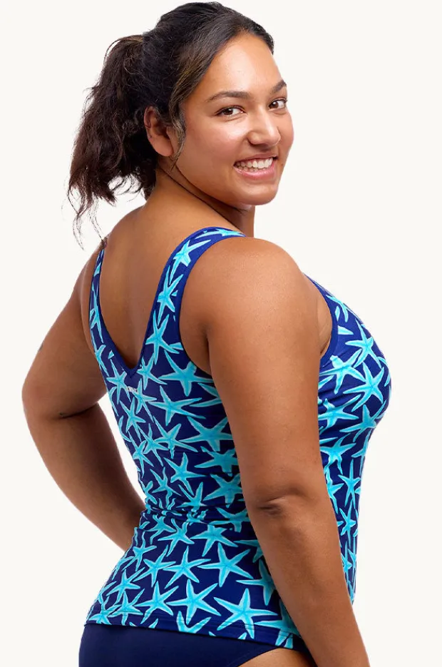 Women Funkita See Stars DD/E Cup Zip Front Tankini Separate