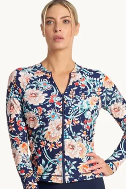 Women Jantzen Select Floral Long Sleeve Suntop
