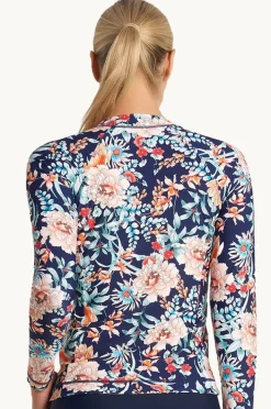 Women Jantzen Select Floral Long Sleeve Suntop