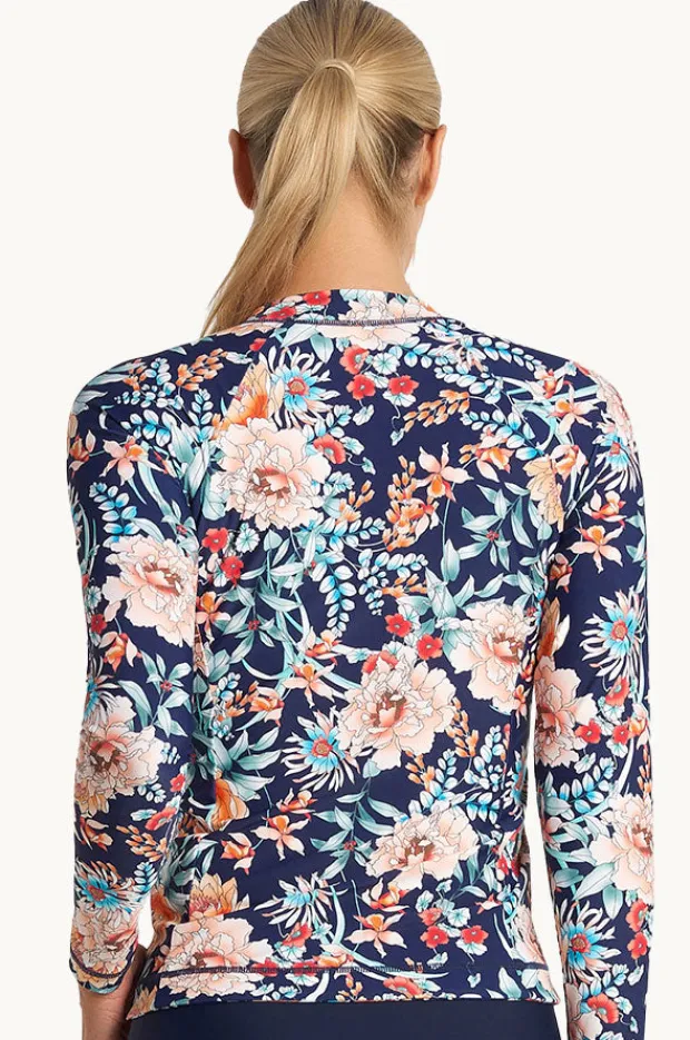 Women Jantzen Select Floral Long Sleeve Suntop