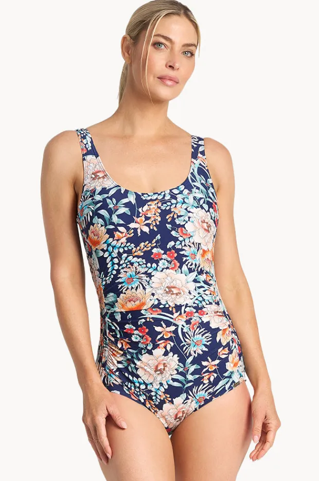 Women Jantzen Select Floral Pintuck One Piece