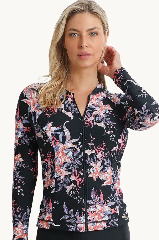 Women Jantzen Select Long Sleeve Zip Suntop