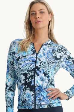 Women Jantzen Select Long Sleeve Zip Suntop