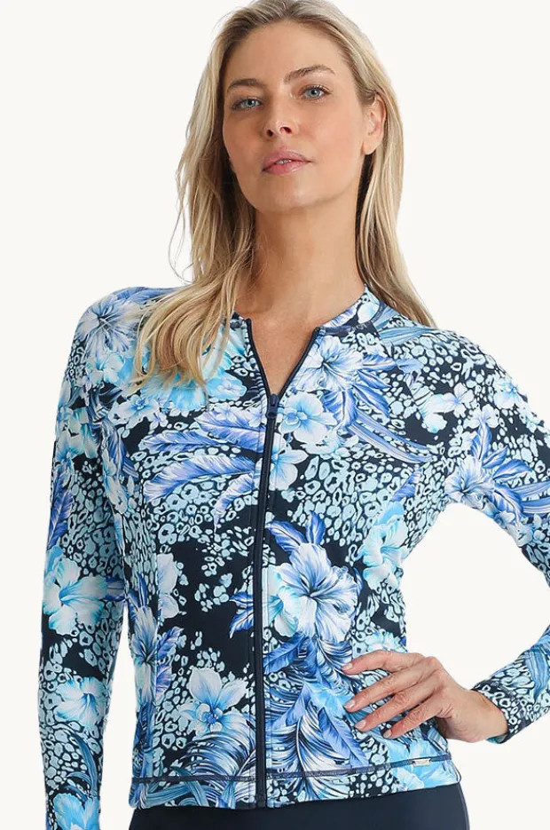 Women Jantzen Select Long Sleeve Zip Suntop