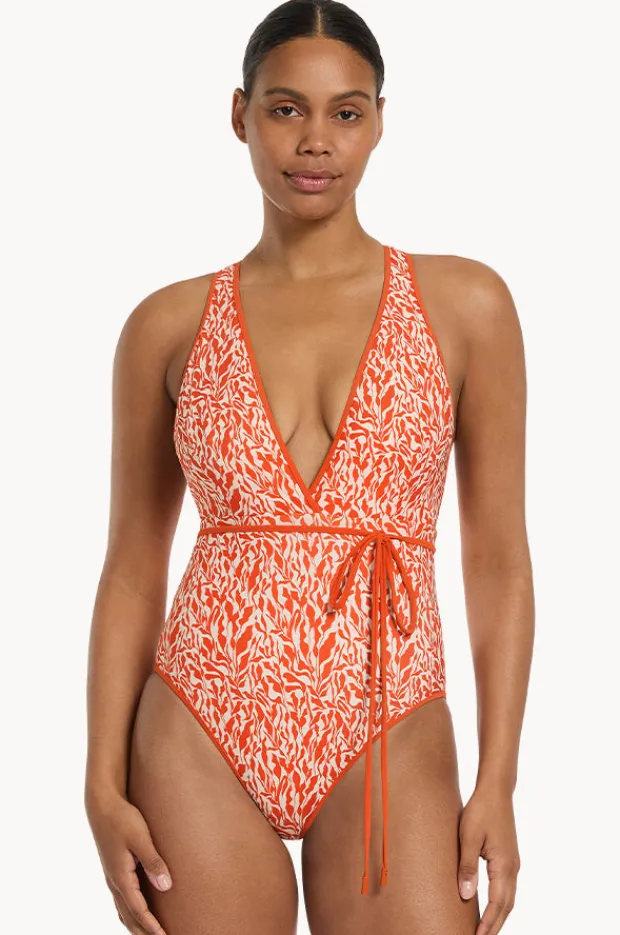 Women Jets Sereno Ditsy Plunge Waist Tie One Piece