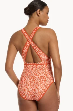 Women Jets Sereno Ditsy Plunge Waist Tie One Piece