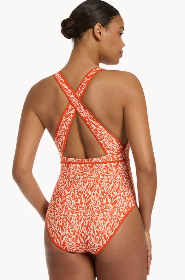 Women Jets Sereno Ditsy Plunge Waist Tie One Piece