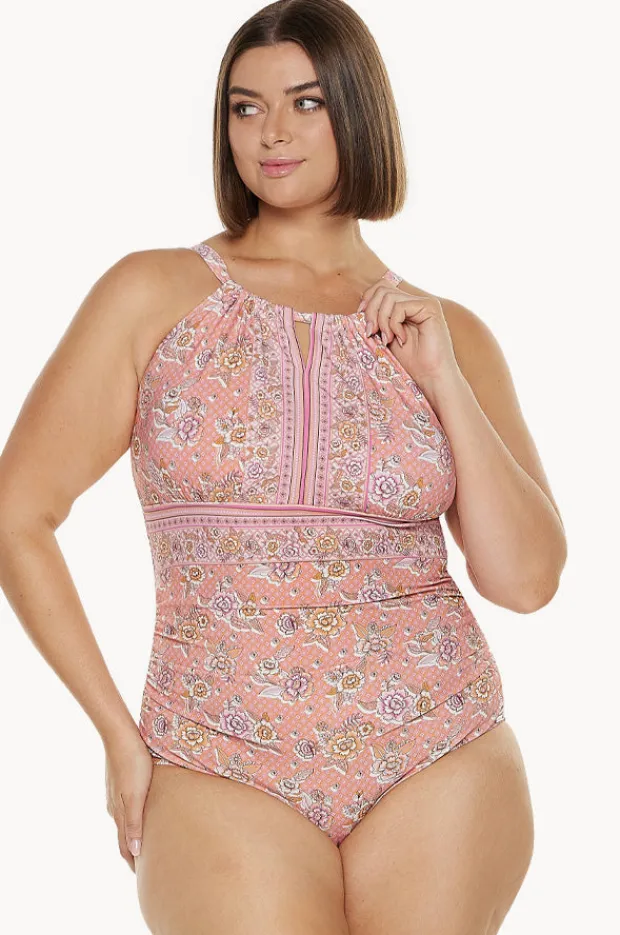 Women Capriosca Seychelles Keyhole High Neck One Piece