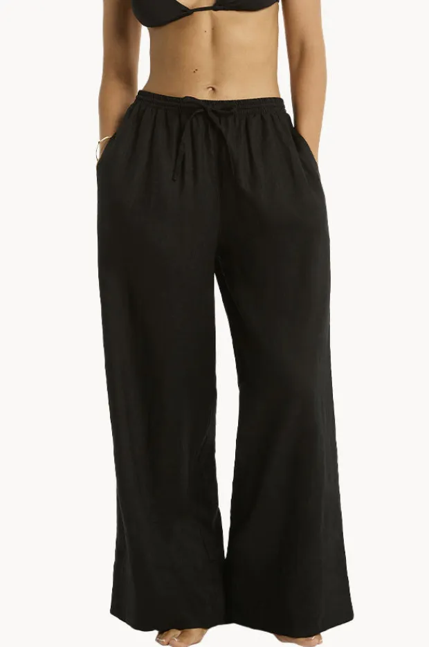 Women Sea Level Shore Linen Palazzo Pant