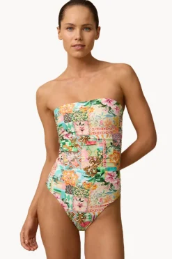 Women Monte u0026 Lou Simi Ruched Bandeau One Piece