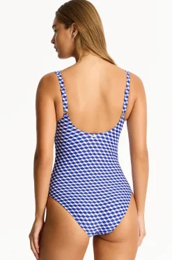 Women Sea Level Solara Scoop Back Panel Line One Piece