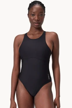 Women Speedo Solid High Neck One Piece