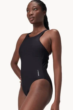 Women Speedo Solid High Neck One Piece