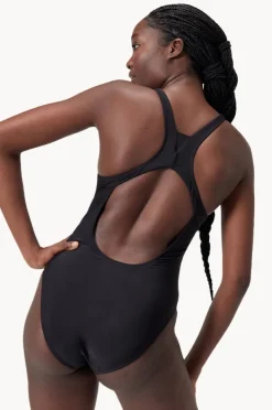 Women Speedo Solid High Neck One Piece