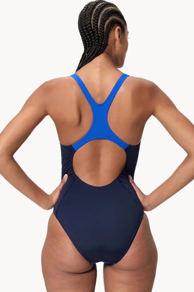 Women Speedo Solid Splice Medalist One Piece