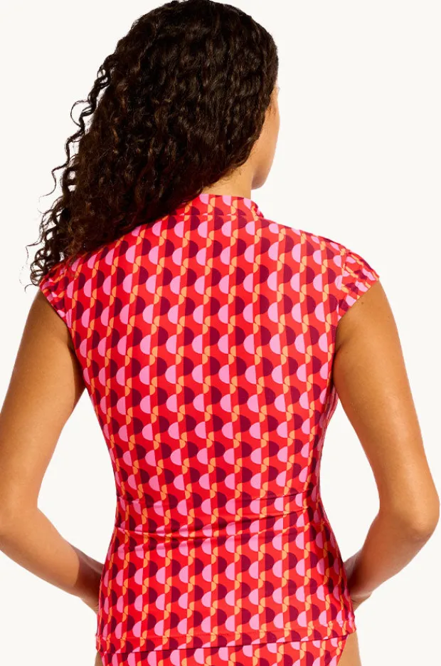 Women Seafolly Sorrento Cap Sleeve Suntop
